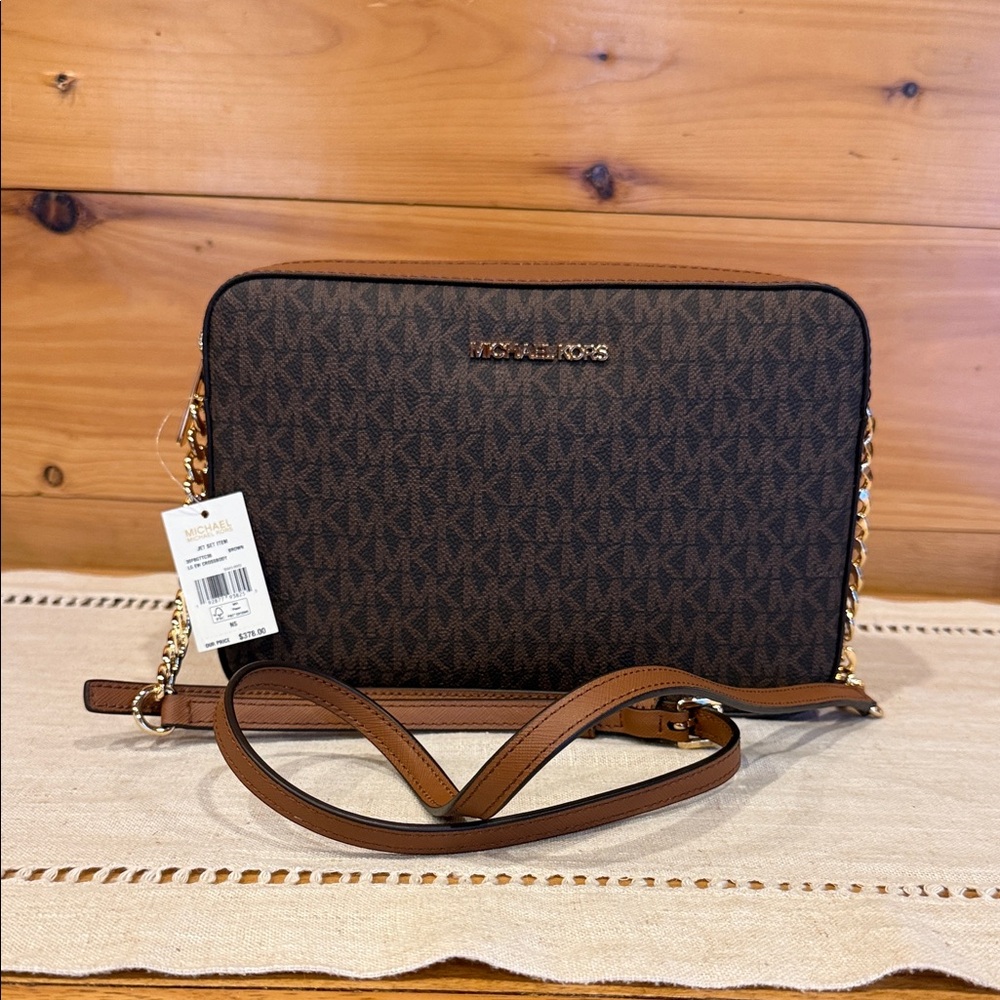 Michael Kors Dark Brown Monogram Crossbody